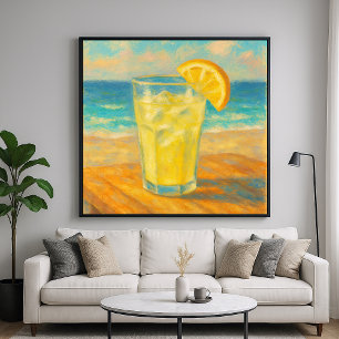 Poster Lémonade de plage - Peinture Pastel Style Vie mort