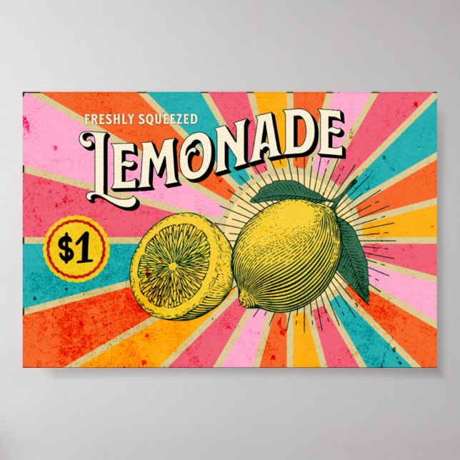 Poster Lemonade fraîchement pressée (Devant)