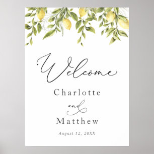 Poster Lemons and Greenery Wedding Welcome Sign