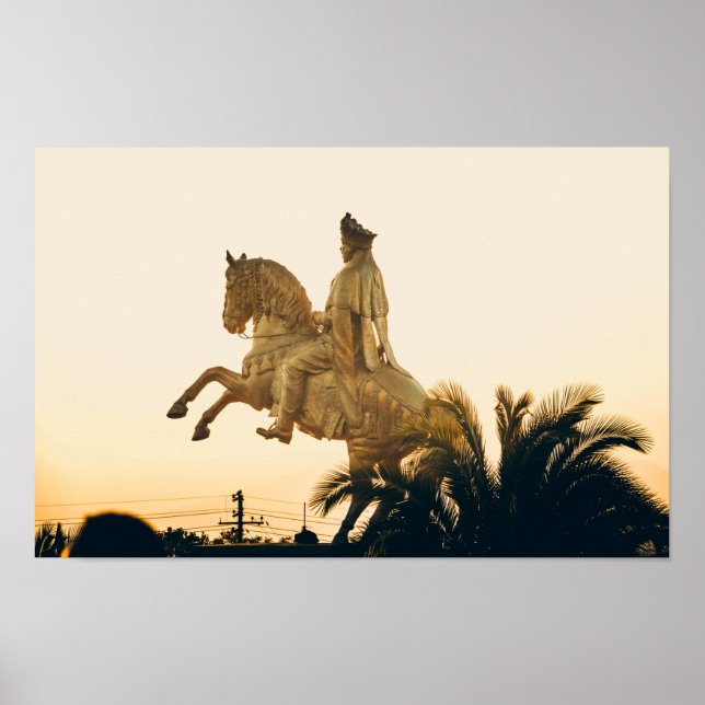 Poster L'empereur éthiopien Menelik ll à cheval (Devant)