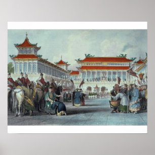 Poster L'empereur Teaon-Kwang passant en revue le sien