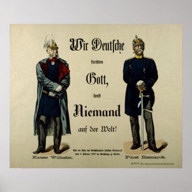 Poster L'empereur Wilhelm Ier et le prince Bismarck (Devant)