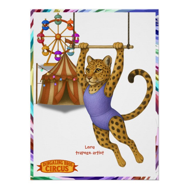 Poster Lena leopard trapeze artist (Devant)
