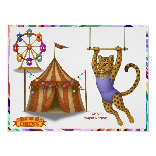 Poster Lena leopard trapeze artist (Devant)