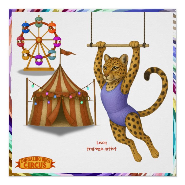 Poster Lena leopard trapeze artist (Devant)