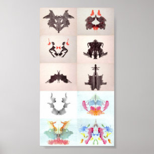 Poster L'Encre D'Essai Rorschach Blots Les 10 Plaques 1-1