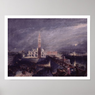 Poster L'endroit de St Mark, Venise (clair de lune)