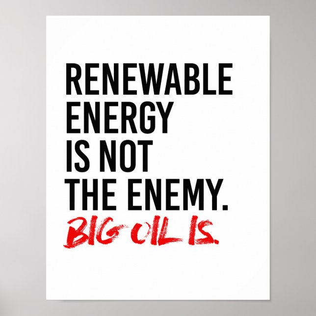 Poster L'ÉNERGIE RENOUVELABLE N'EST PAS L'ENNEMI - - Pro- (Devant)