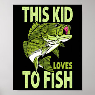 Poster L'enfant adore pêcher l'enfant pêcheur