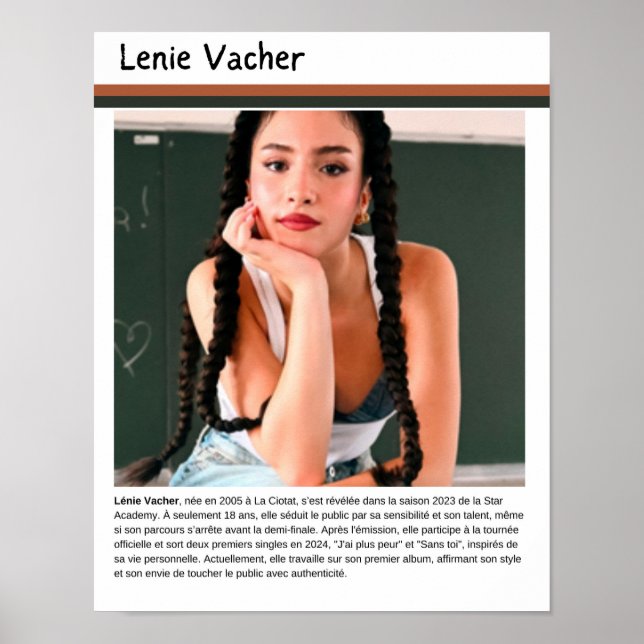 Poster Lenie Vacher - Star Academy 2023 (Front)