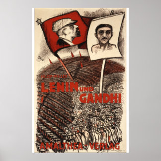 Poster Lénine et Gandhi