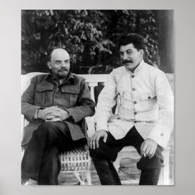 Poster Lénine et Joseph Staline - Gorki - 1922 (Devant)