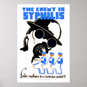 Poster L'ennemi est la syphilis 1938 WPA