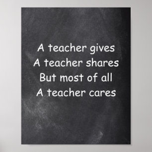 Poster L'enseignant donne des actions Cares Classe Décora