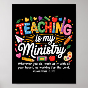 Poster L'enseignement est mon ministère Dieu Enseignant c