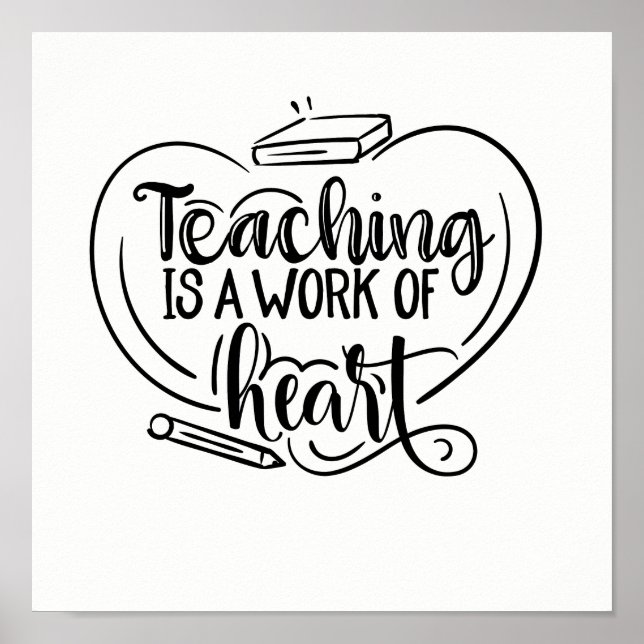 Poster L'enseignement est une oeuvre de coeur des dons d' (Devant)