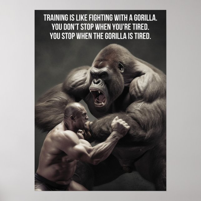 Poster L'Entraînement Est Léger Combattre Un Gorilla - Sa (Devant)