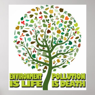 Poster L'environnement c'est la vie La pollution c'est la