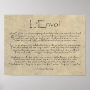 Poster L'Envoi Poem par Rudyard Kipling