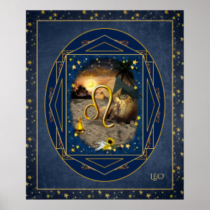Poster Leo ♌ Art Collage
