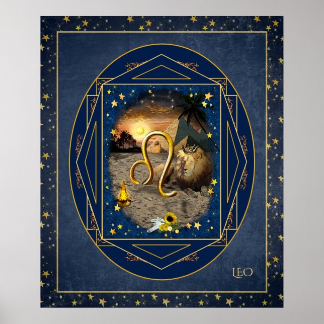 Poster Leo ♌ Art Collage (Devant)