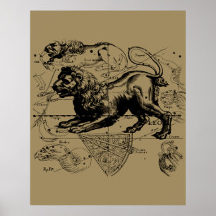 Poster Leo Constellation Hevelius 1690 July23 - August 22