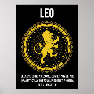 Poster Leo - Horoscope, Drôle Humour de signe Zodiaque