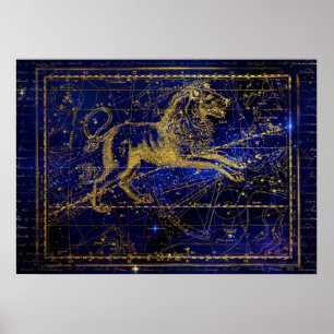 Poster leo l'affiche de la constellation des lions