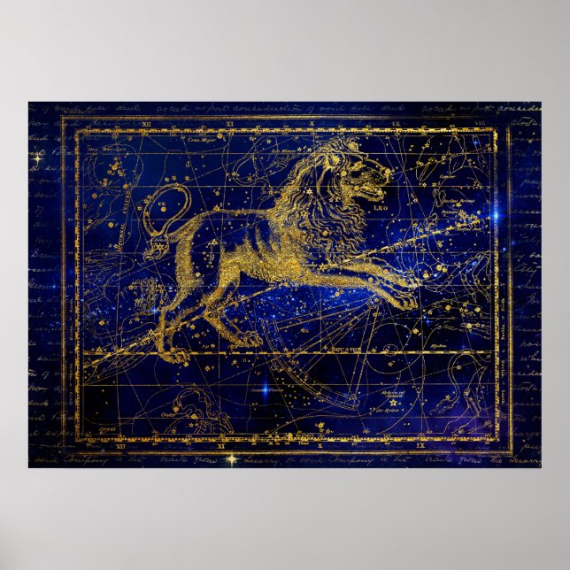 Poster leo l'affiche de la constellation des lions (Devant)
