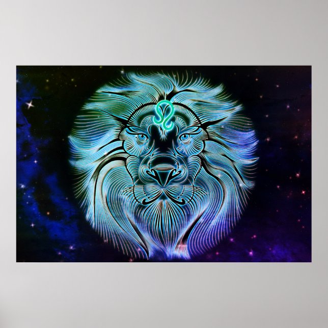 Poster leo l'affiche du zodiaque du lion (Devant)