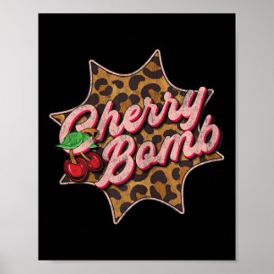 Poster Leo Look Vintage Rétro Cherry Bomb Tattoo Rockabil