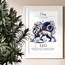 Leo Personnalisé Elégant Zodiac Aquarelle
