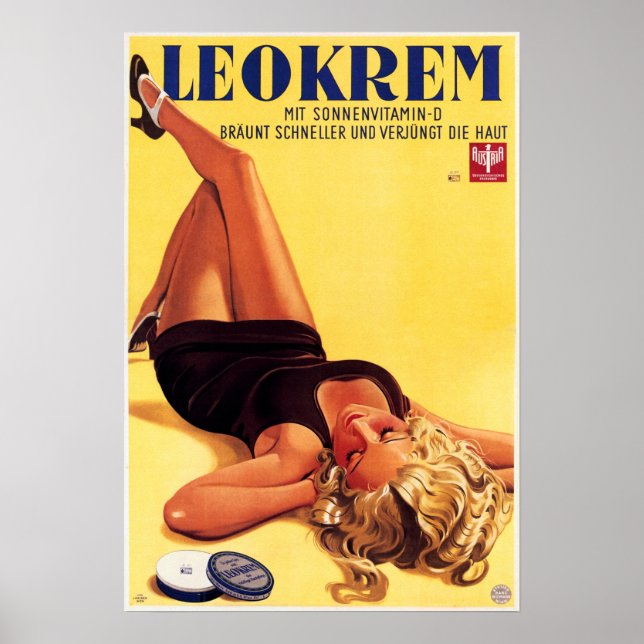 Poster LEOKREM Allemand Soins de la peau Crème Publicité  (Devant)