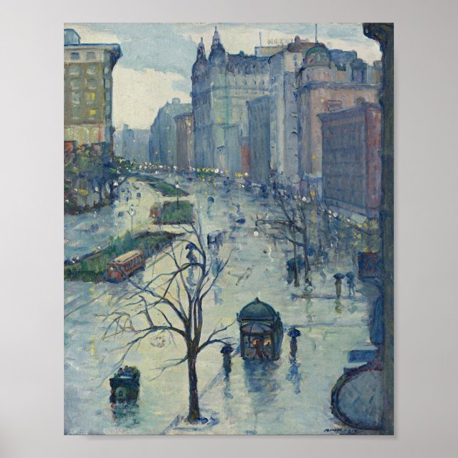 Poster Leon Kroll - Broadway regardant vers le sud (Devant)