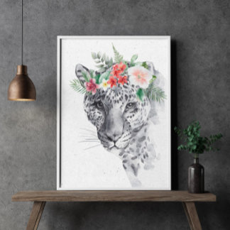 Poster Léon noir et blanc chez les animaux de la Couronne