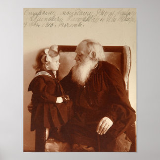 Poster Leon Tolstoï avec sa petite-fille Tatiana