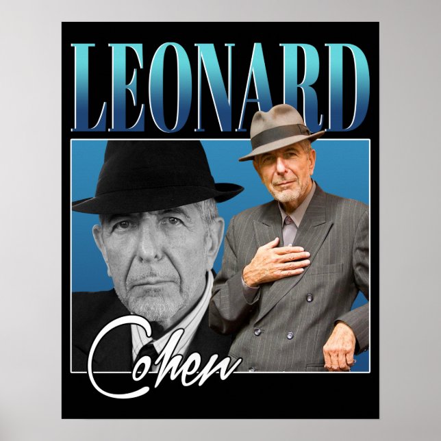 Poster Leonard Cohen Cadeaux de style rétro pour les fans (Devant)