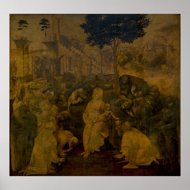 Poster Léonard de Vinci Adoration des Magi (Devant)