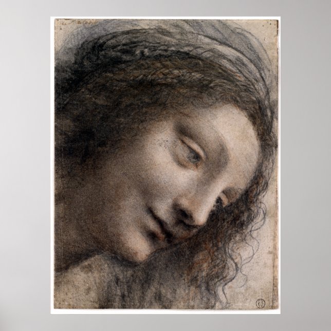 Poster Léonard de Vinci Chef de la Vierge (Devant)