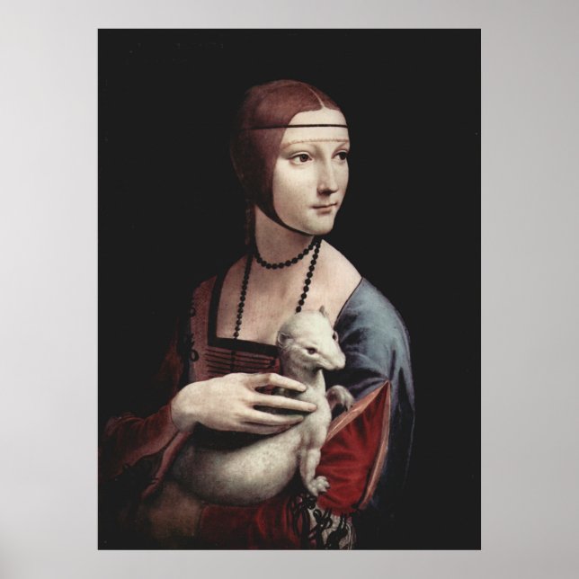 Poster Léonard de Vinci - Dame avec une mine (Devant)