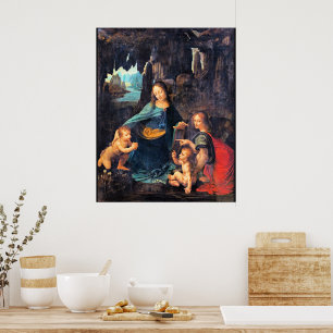 Poster Léonard de Vinci - La Vierge des Rochers,