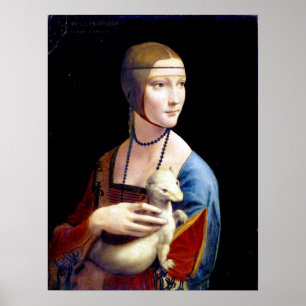 Poster Léonard de Vinci Lady avec une mine