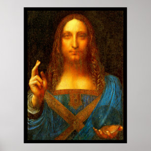 Poster Leonardo da Vinci 1500 Salvator Mundi Art