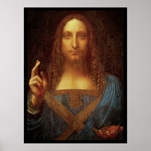 Poster Leonardo da Vinci 1500 Salvator Mundi Art (Devant)
