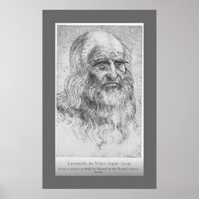Poster Leonardo Da Vinci - Autoportrait (Devant)