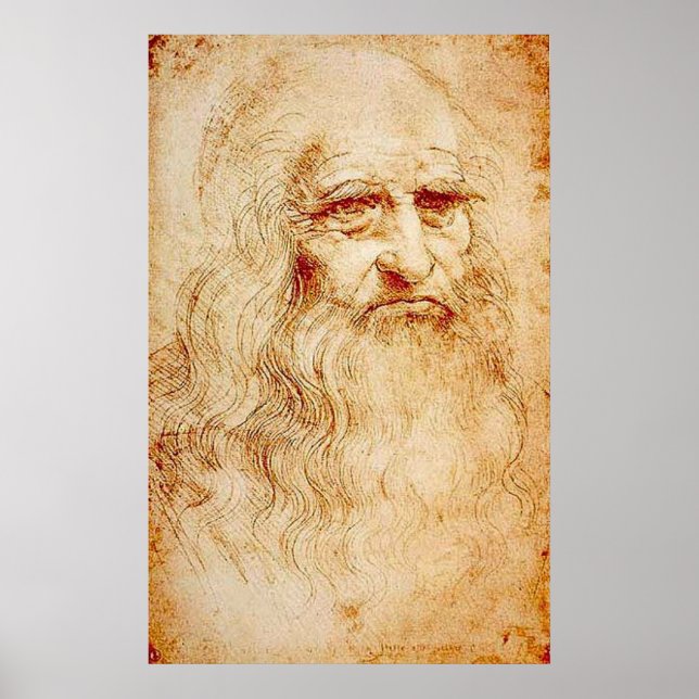 Poster Leonardo Da Vinci - autoportrait (Devant)