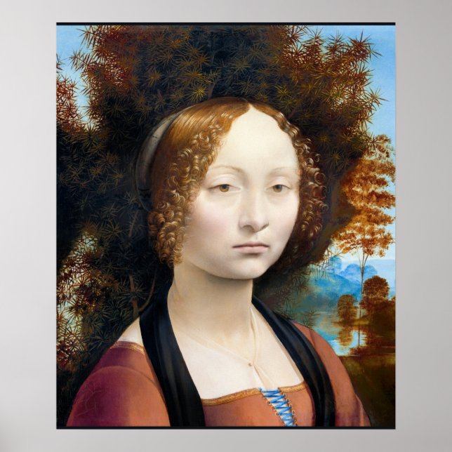 Poster Leonardo da Vinci - Ginevra de' Benci, (Devant)