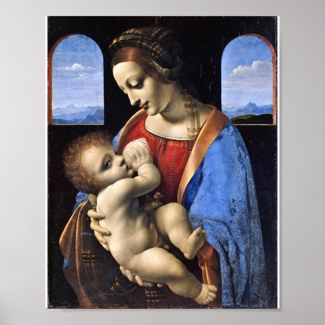 Poster Leonardo Da Vinci - Madonna Et L'Enfant (Devant)