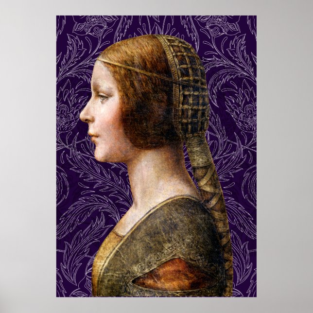 Poster Leonardo da Vinci Portrait La Bella Principessa (Devant)