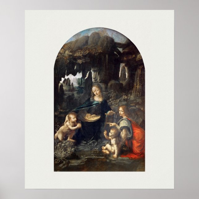 POSTER : Leonardo da Vinci : VIERGE DES ROCHERS (Devant)